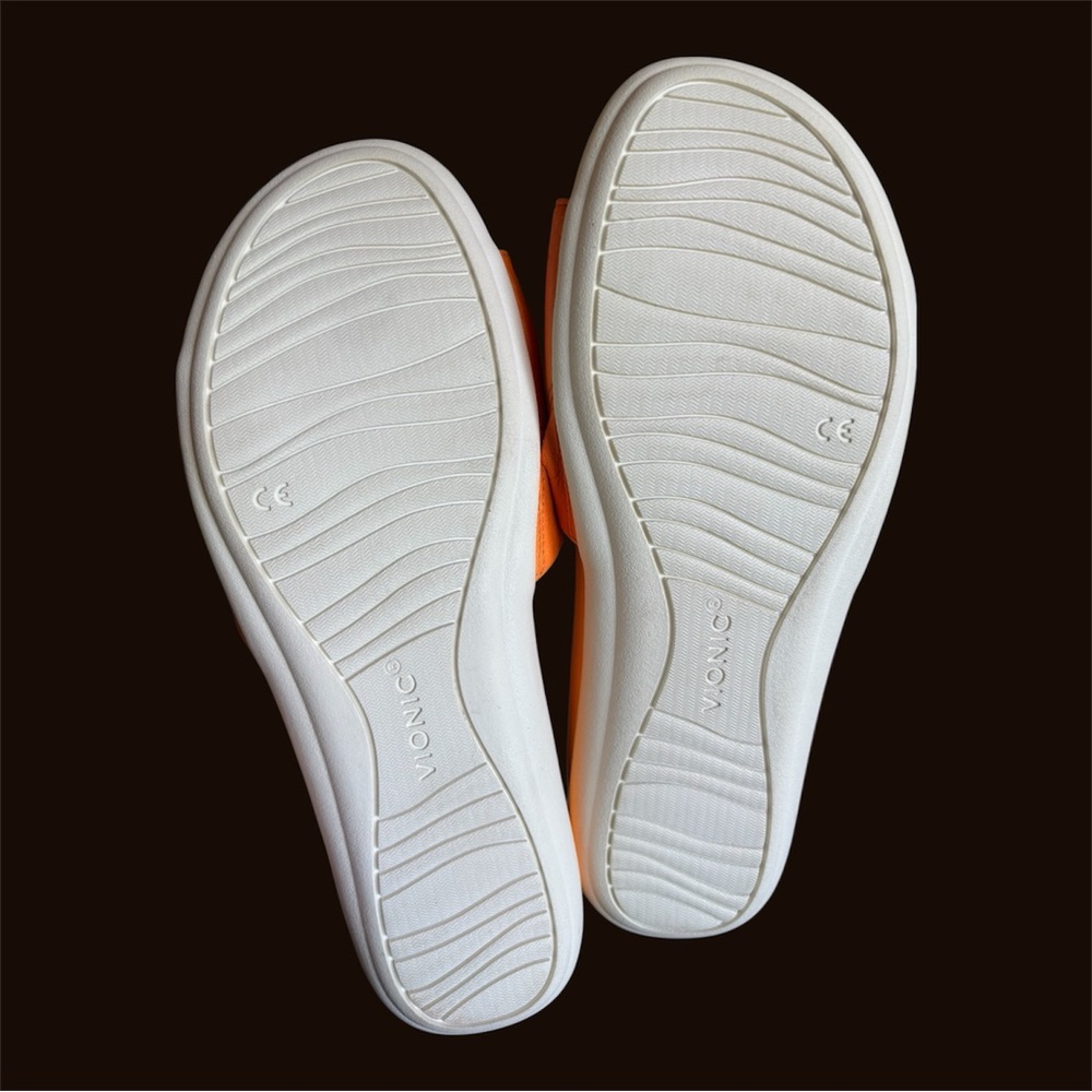 Vionic Orange Leather Slide Sandals - Picture 2 of 14